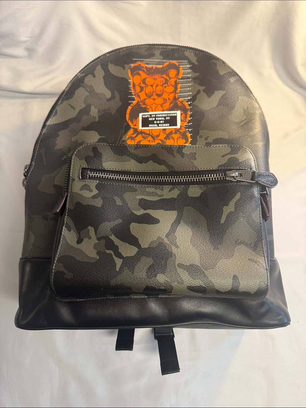 Coach X Haribo -Rare -like new Camouflage Backpack-Orange gummy bear.